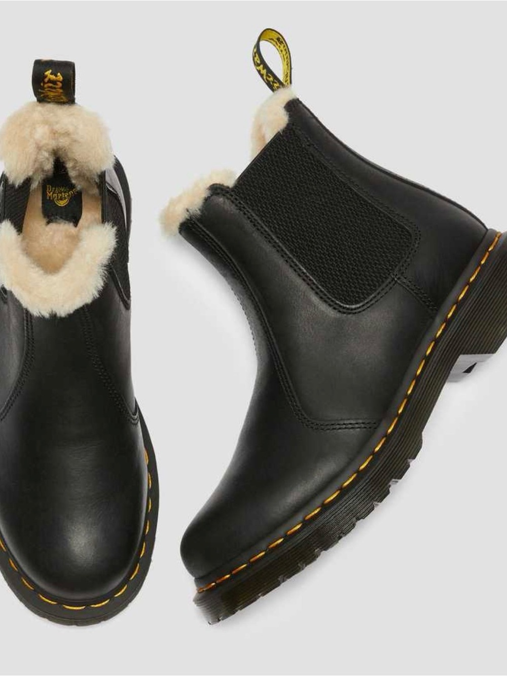 Dr. Martens 2976 Leonore II Faux-Fur Lined Leather Chelsea Boots women’s 8